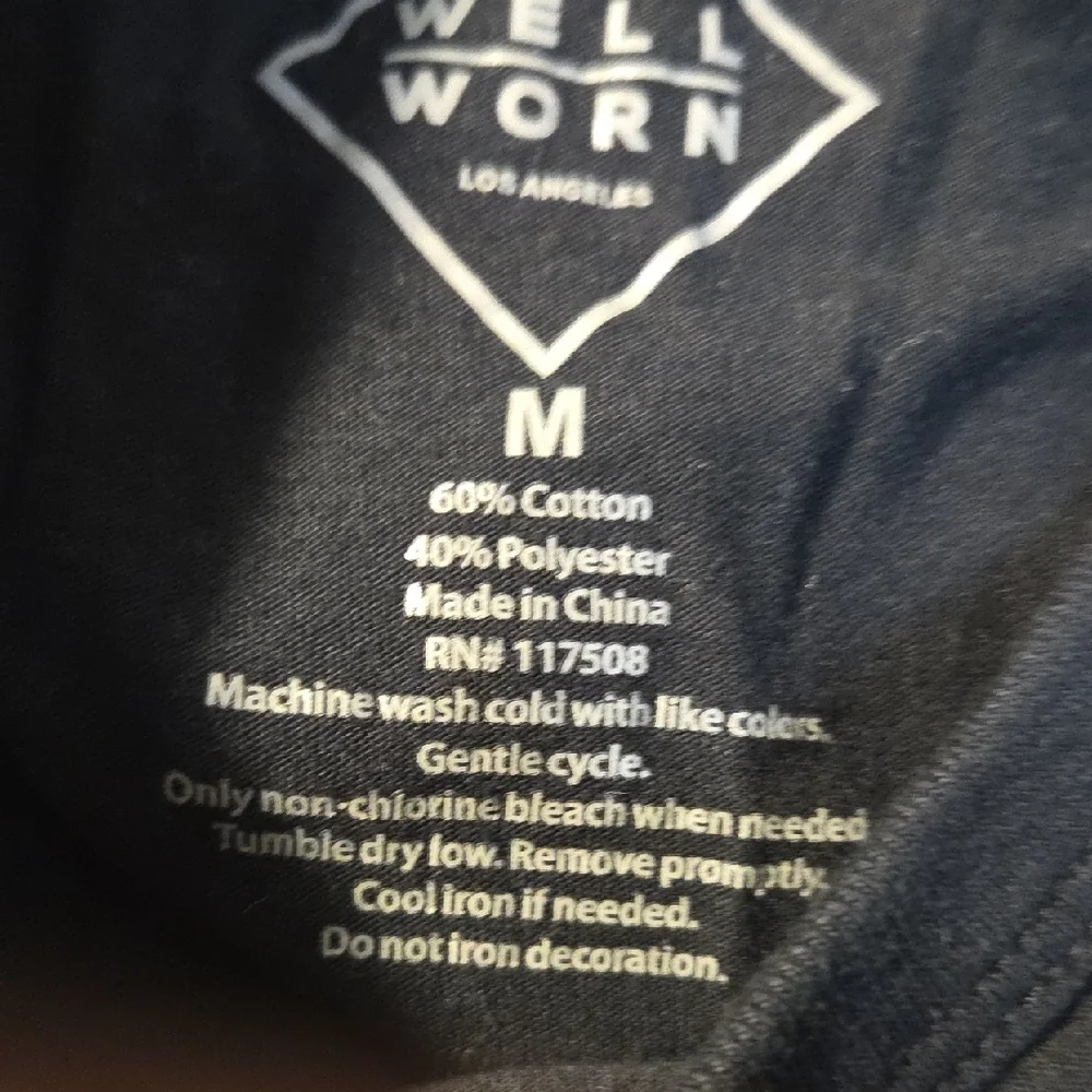 Well Worn Black Kids Tee with Multicolor Retro Text Medium Size [0090]